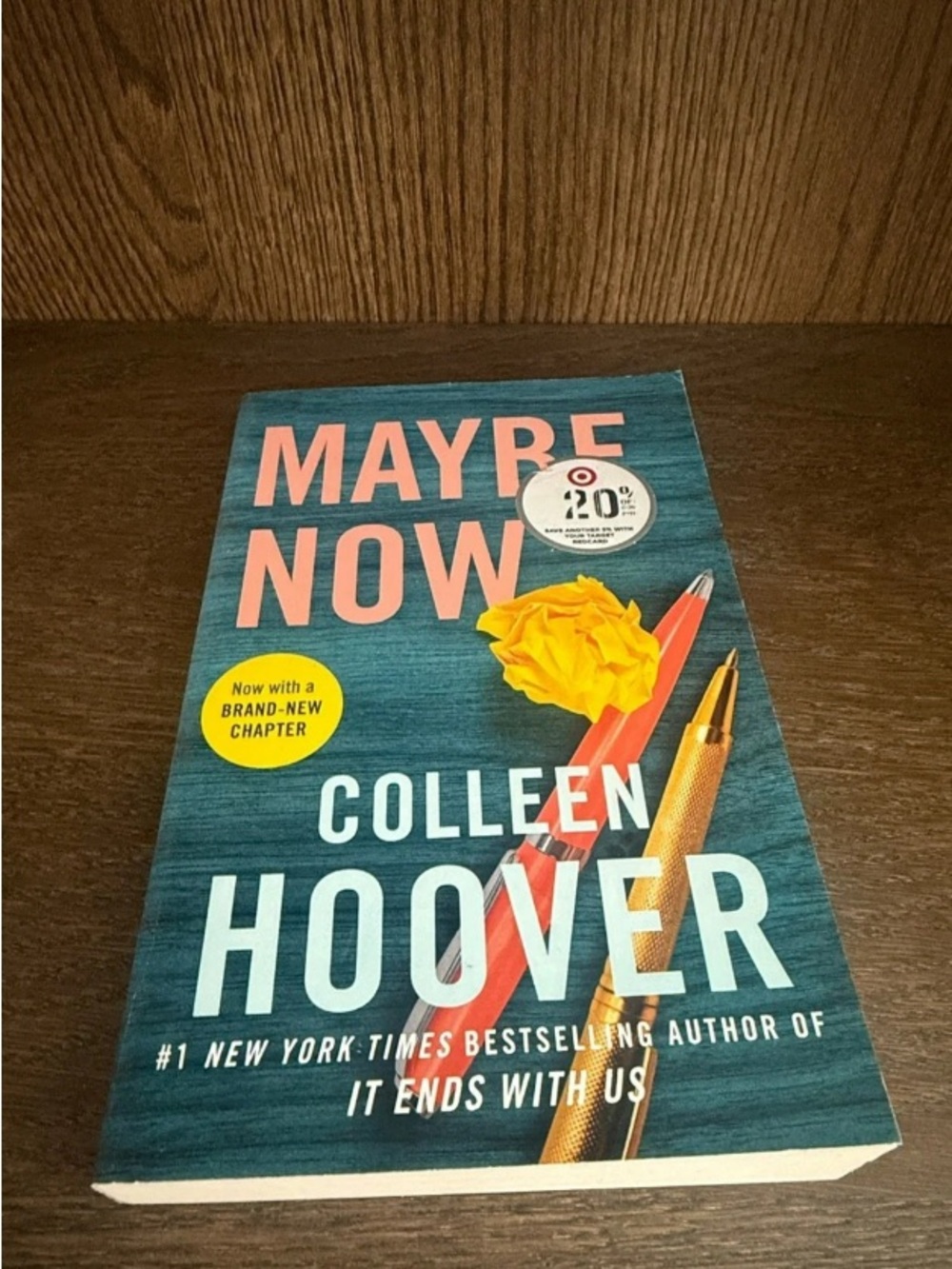 Maybe Now Paperback Book - Teal Cover with Coral and Yellow Accents